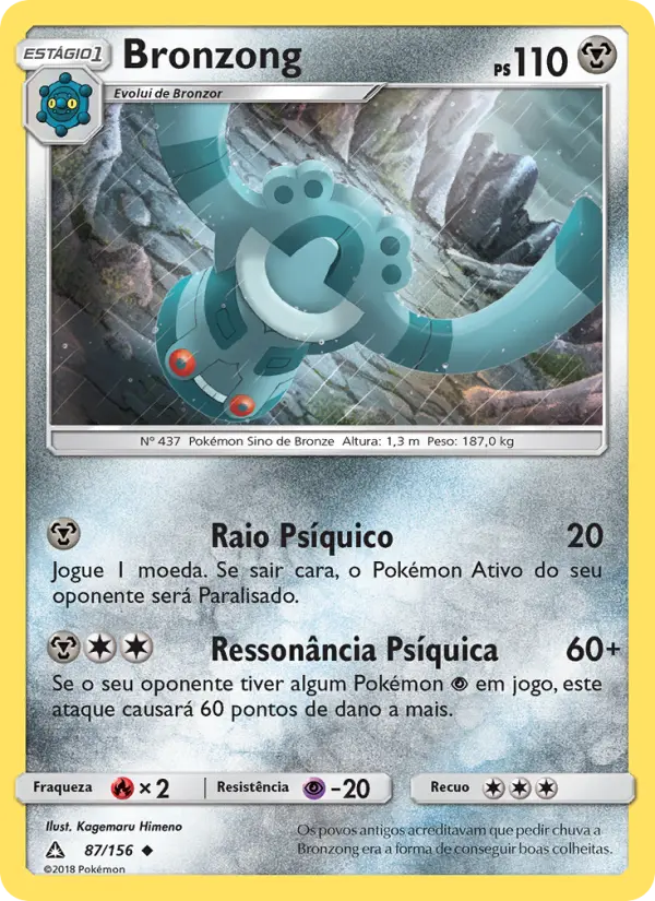 Carta Bronzong, número 87/156 da coleção Ultra Prisma