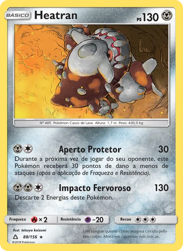 Carta Heatran, número 88/156 da coleção Ultra Prisma