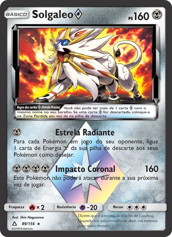 Carta Solgaleo ◇, número 89/156 da coleção Ultra Prisma