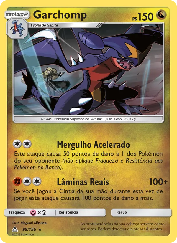 Carta Garchomp, número 99/156 da coleção Ultra Prisma