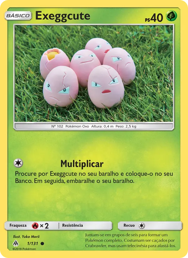 Carta Exeggcute, número 1/131 da coleção Luz Proibida