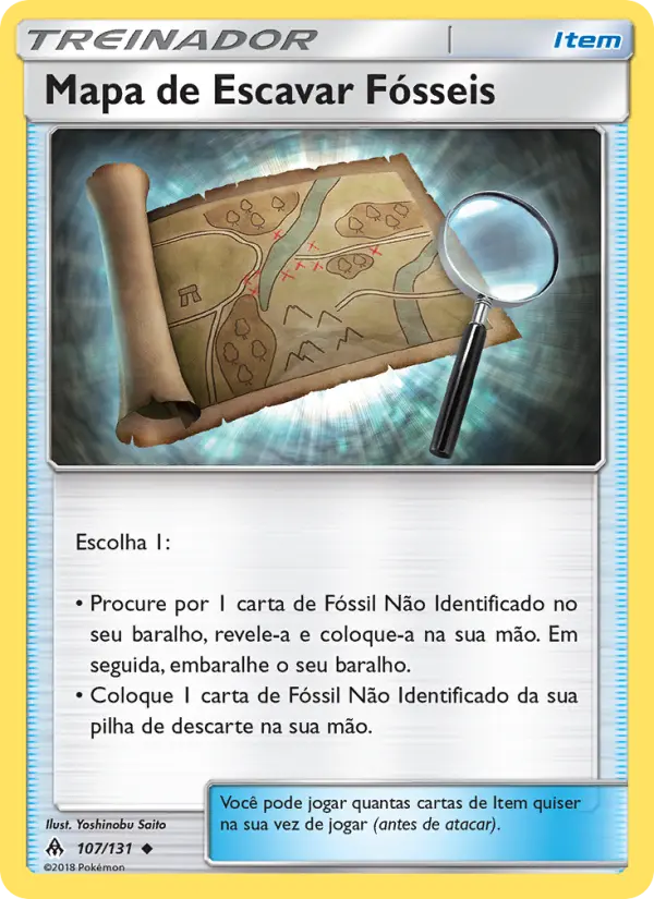 Carta Mapa de Escavar Fósseis, número 107/131 da coleção Luz Proibida