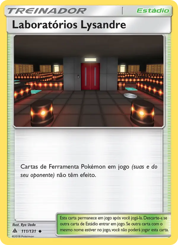 Carta Laboratórios Lysandre, número 111/131 da coleção Luz Proibida