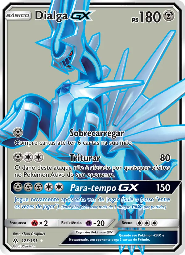 Carta Dialga GX, número 125/131 da coleção Luz Proibida
