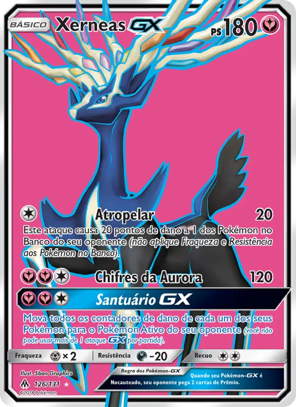 Carta Xerneas GX, número 126/131 da coleção Luz Proibida