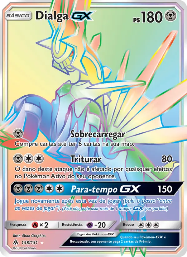 Carta Dialga GX, número 138/131 da coleção Luz Proibida