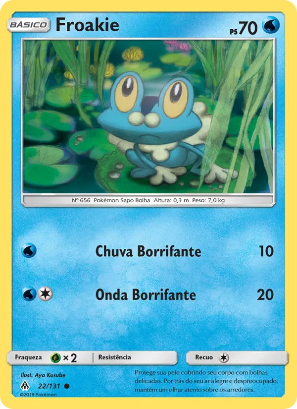 Carta Froakie, número 22/131 da coleção Luz Proibida