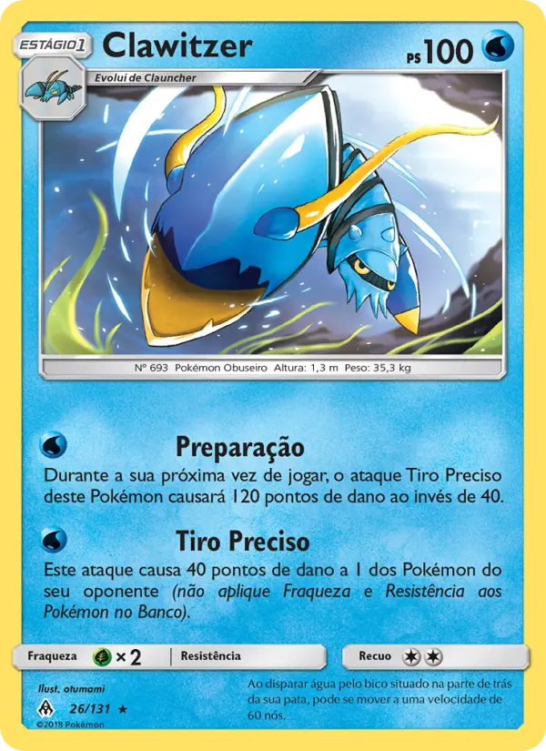 Carta Clawitzer, número 26/131 da coleção Luz Proibida