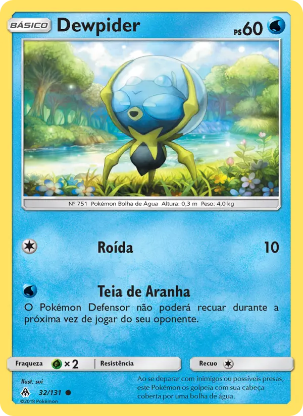 Carta Dewpider, número 32/131 da coleção Luz Proibida