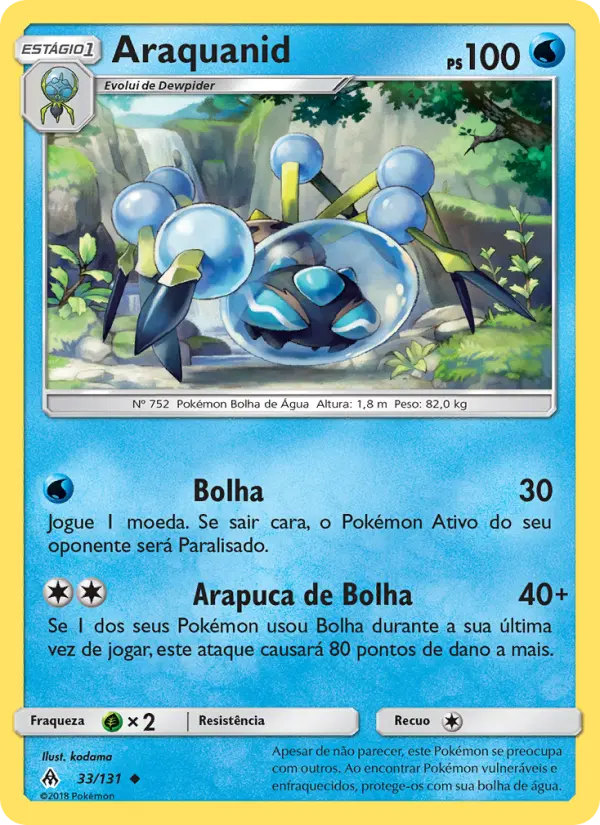Carta Araquanid, número 33/131 da coleção Luz Proibida