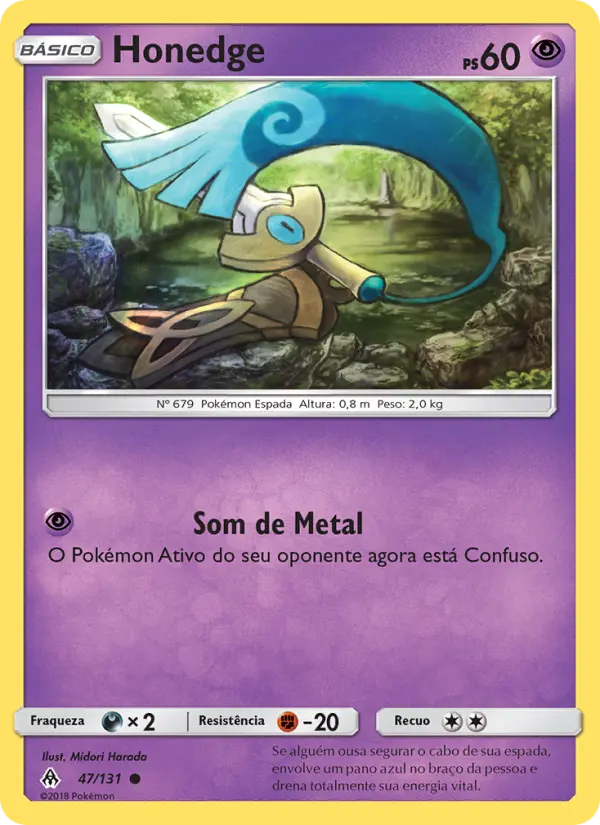 Carta Honedge, número 47/131 da coleção Luz Proibida