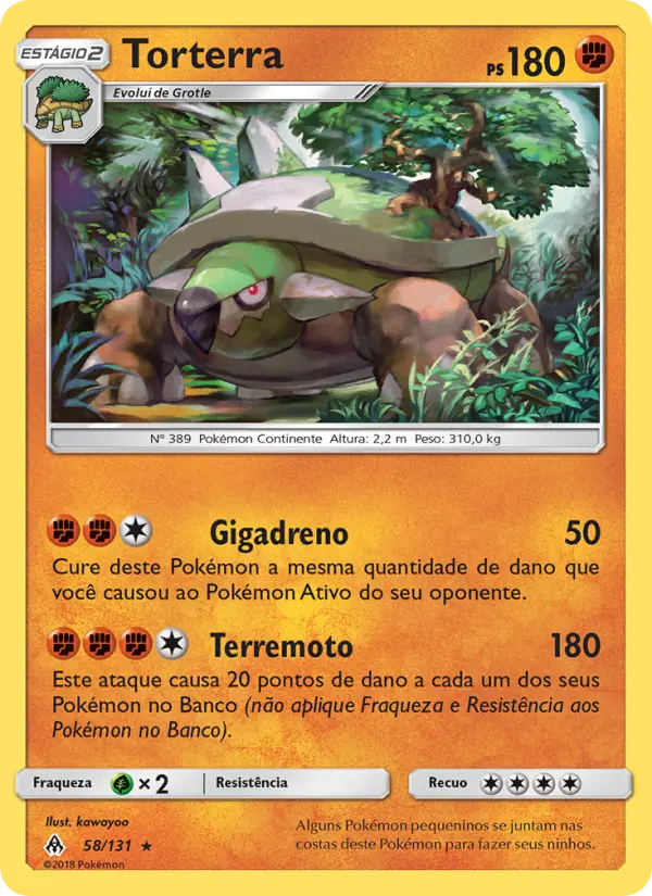 Carta Torterra, número 58/131 da coleção Luz Proibida