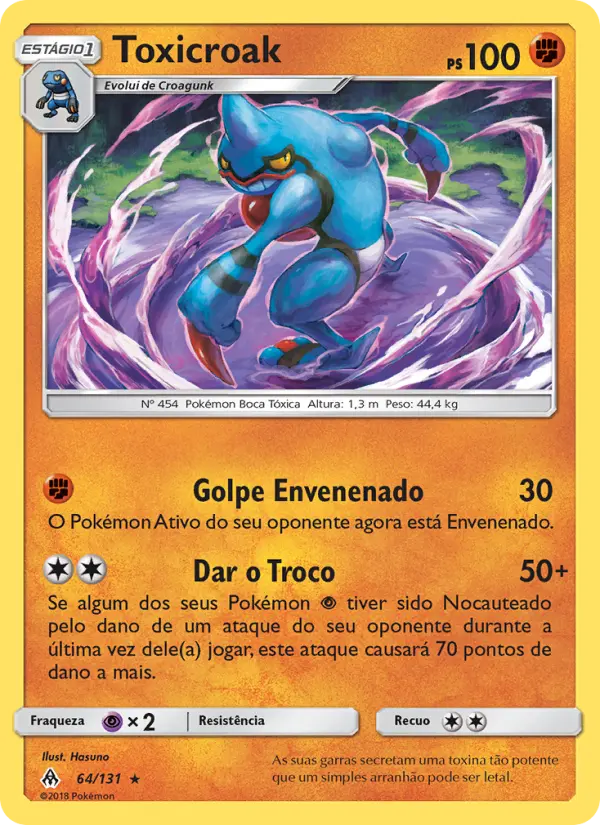 Carta Toxicroak, número 64/131 da coleção Luz Proibida