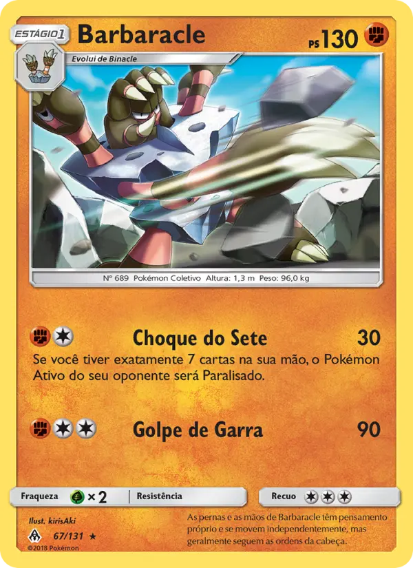Carta Barbaracle, número 67/131 da coleção Luz Proibida