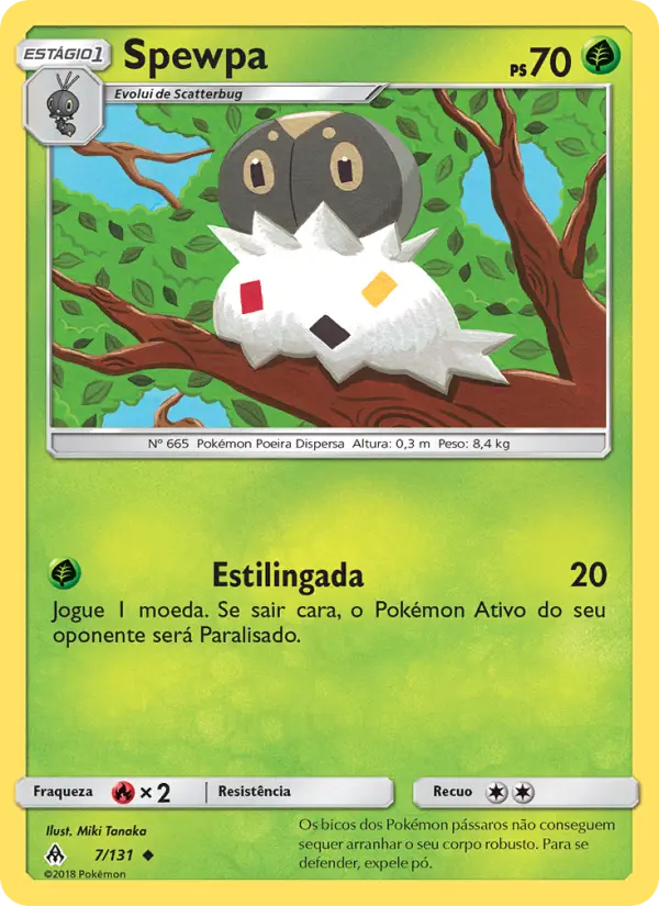 Carta Spewpa, número 7/131 da coleção Luz Proibida