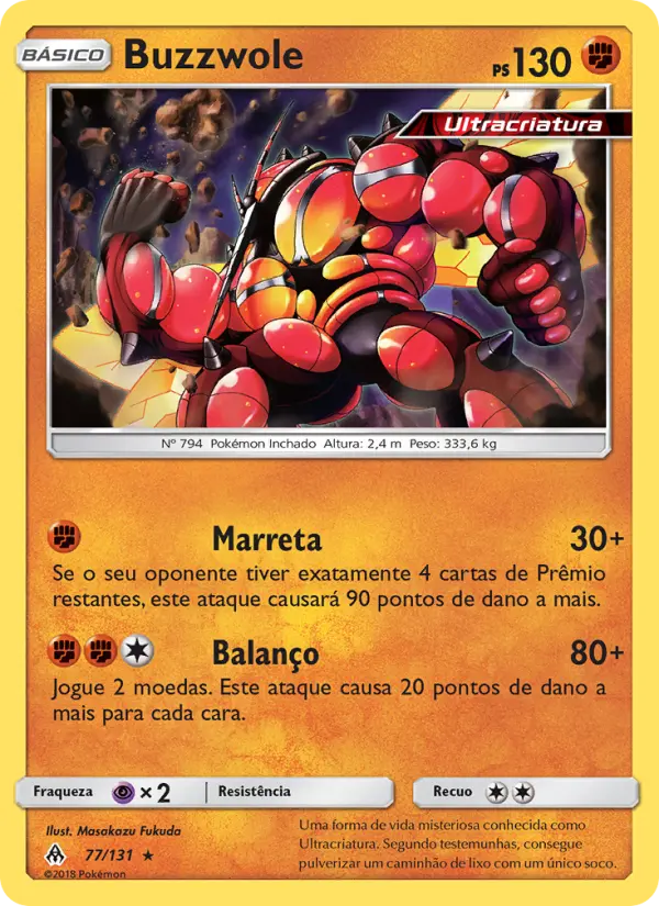 Carta Buzzwole, número 77/131 da coleção Luz Proibida