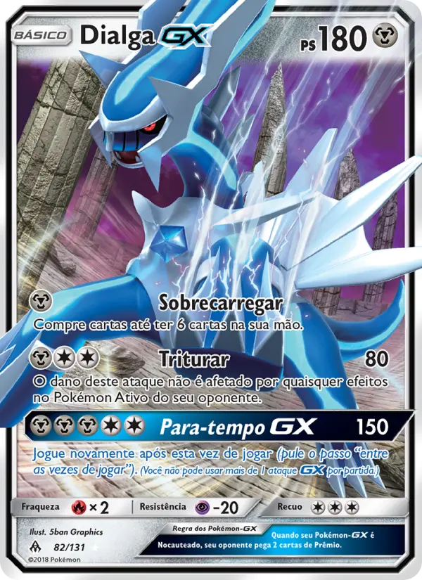 Carta Dialga GX, número 82/131 da coleção Luz Proibida