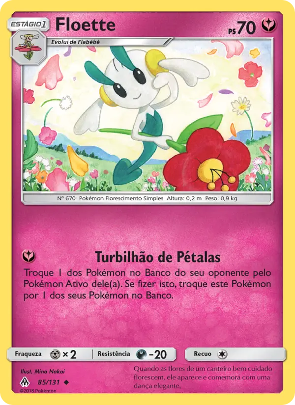 Carta Floette, número 85/131 da coleção Luz Proibida