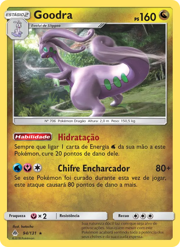 Carta Goodra, número 94/131 da coleção Luz Proibida
