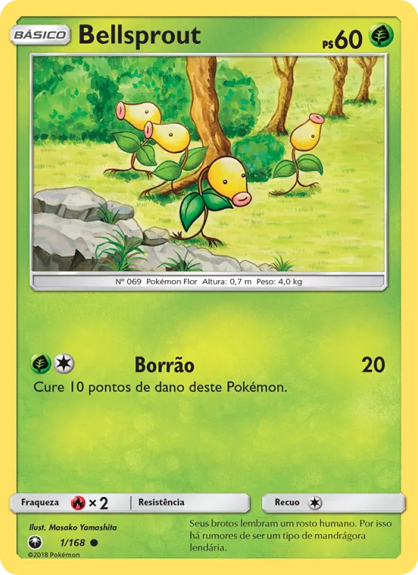Carta Bellsprout, número 1/168 da coleção Tempestade Celestial