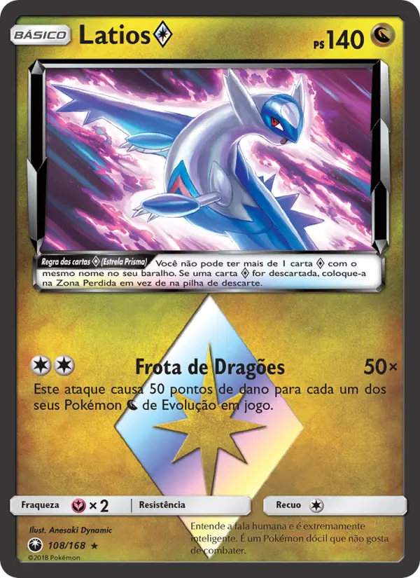 Carta Latios ◇, número 108/168 da coleção Tempestade Celestial
