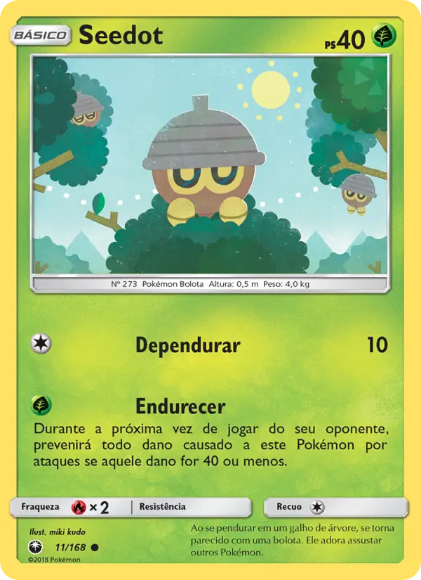 Carta Seedot, número 11/168 da coleção Tempestade Celestial