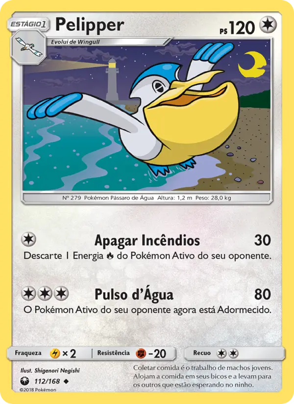 Carta Pelipper, número 112/168 da coleção Tempestade Celestial