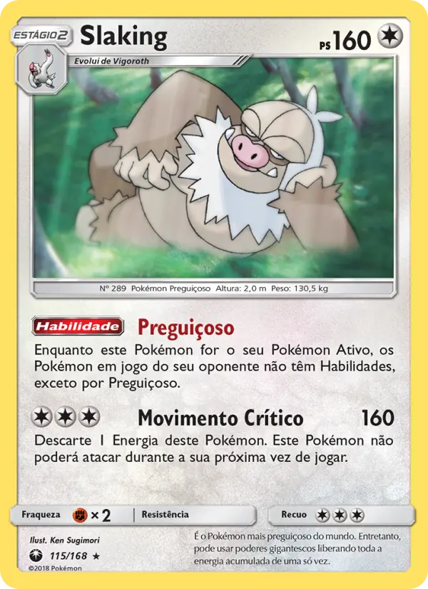Carta Slaking, número 115/168 da coleção Tempestade Celestial
