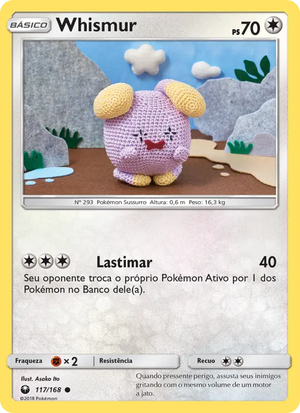 Carta Whismur, número 117/168 da coleção Tempestade Celestial