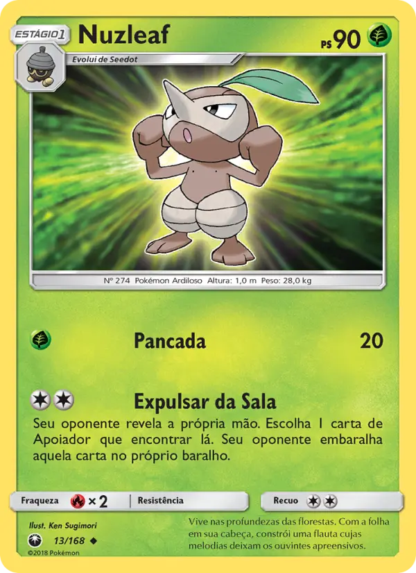 Carta Nuzleaf, número 13/168 da coleção Tempestade Celestial