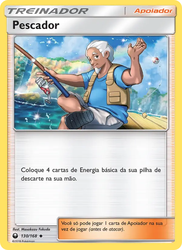 Carta Pescador, número 130/168 da coleção Tempestade Celestial