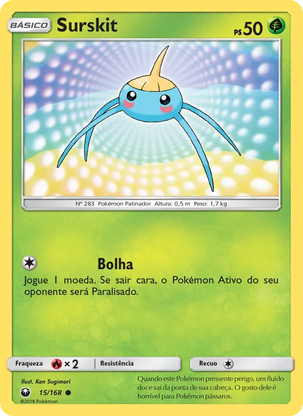Carta Surskit, número 15/168 da coleção Tempestade Celestial