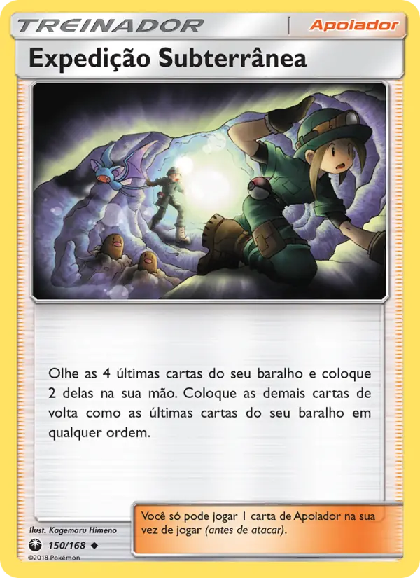 Carta Expedição Subterrânea, número 150/168 da coleção Tempestade Celestial