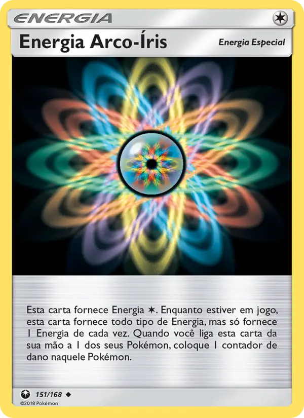 Carta Energia Arco-Íris, número 151/168 da coleção Tempestade Celestial