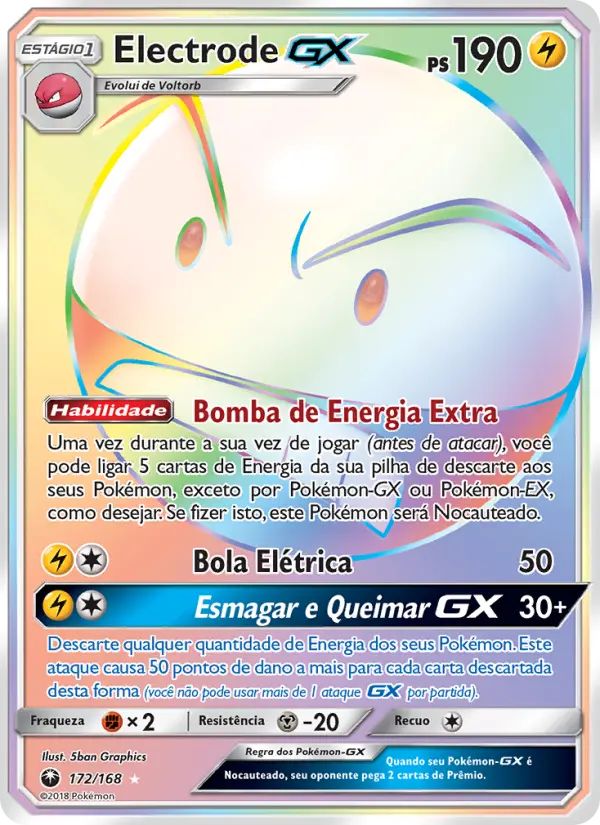 Carta Electrode GX, número 172/168 da coleção Tempestade Celestial