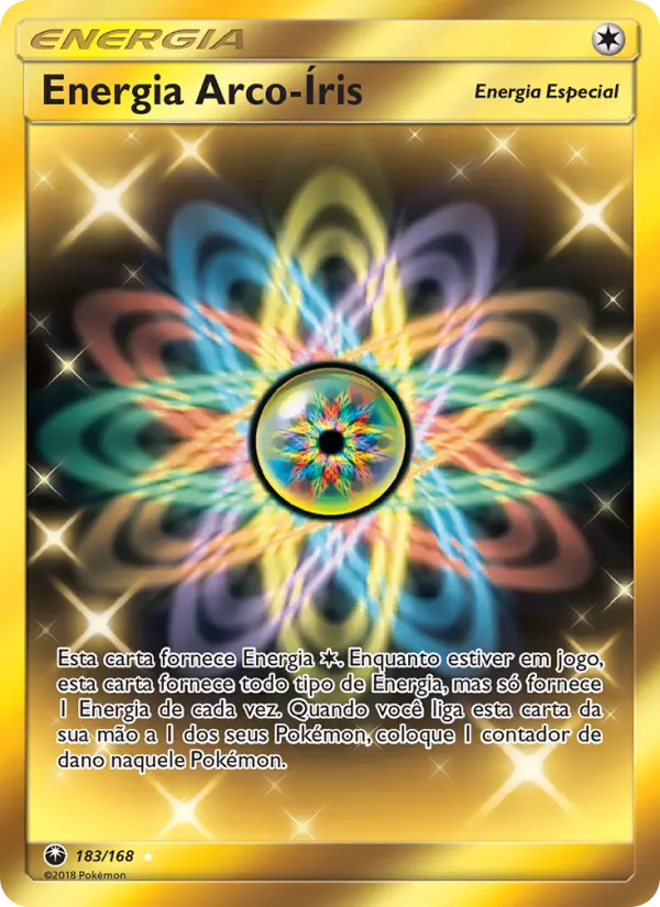 Carta Energia Arco-Íris, número 183/168 da coleção Tempestade Celestial