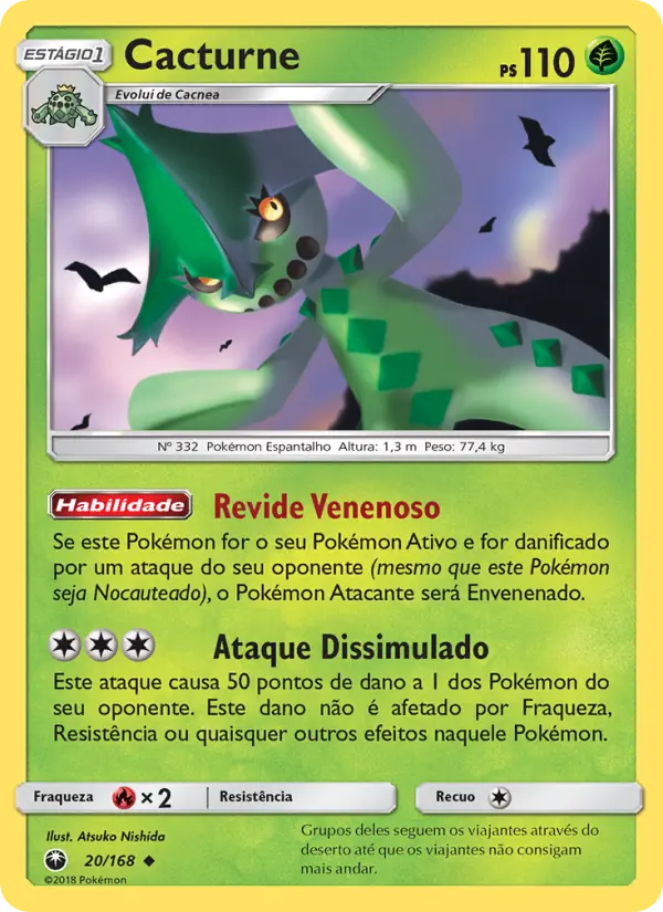 Carta Cacturne, número 20/168 da coleção Tempestade Celestial