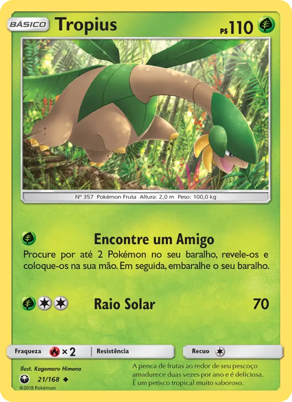 Carta Tropius, número 21/168 da coleção Tempestade Celestial