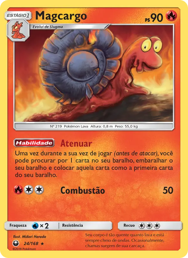 Carta Magcargo, número 24/168 da coleção Tempestade Celestial