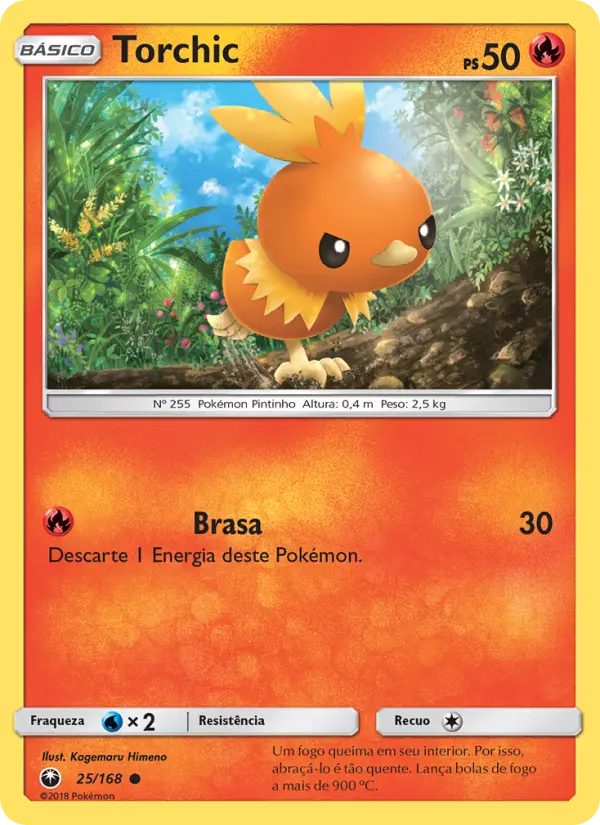Carta Torchic, número 25/168 da coleção Tempestade Celestial