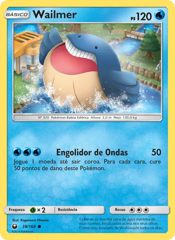 Carta Wailmer, número 39/168 da coleção Tempestade Celestial