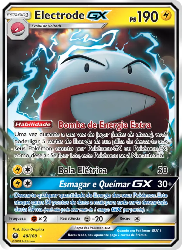 Carta Electrode GX, número 48/168 da coleção Tempestade Celestial