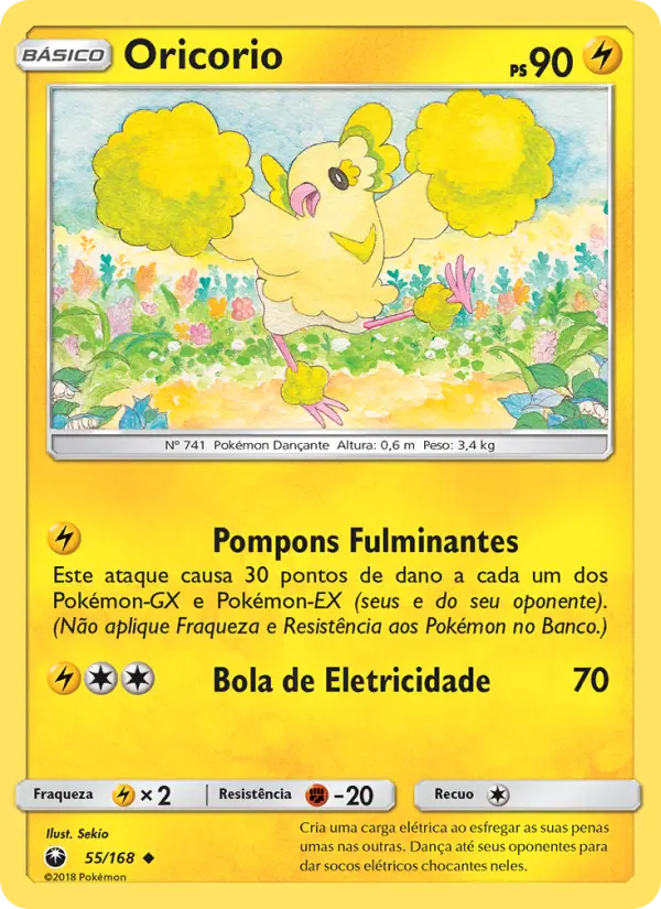 Carta Oricorio, número 55/168 da coleção Tempestade Celestial