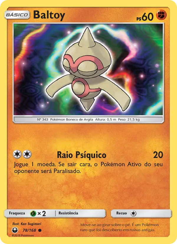 Carta Baltoy, número 78/168 da coleção Tempestade Celestial