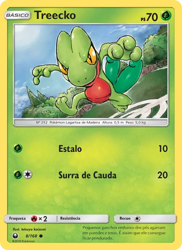 Carta Treecko, número 8/168 da coleção Tempestade Celestial