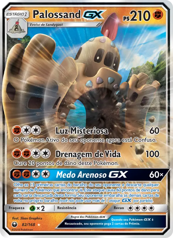 Carta Palossand GX, número 82/168 da coleção Tempestade Celestial