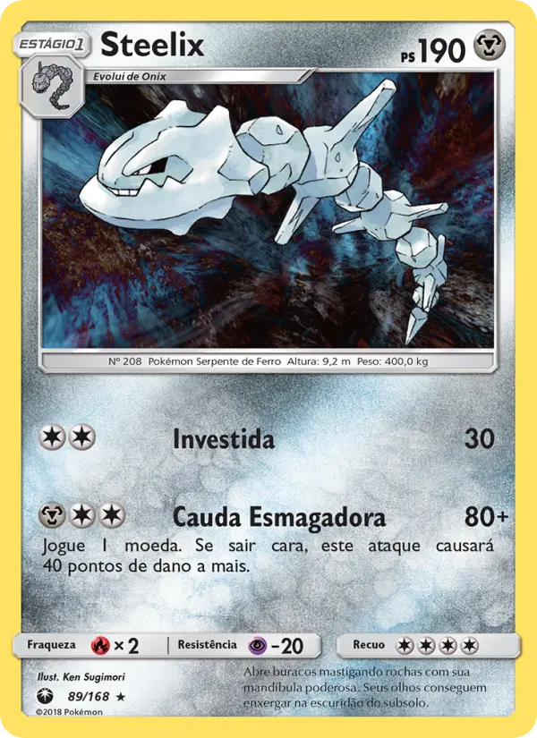Carta Steelix, número 89/168 da coleção Tempestade Celestial