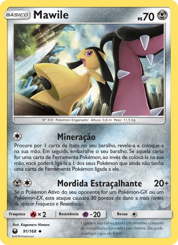 Carta Mawile, número 91/168 da coleção Tempestade Celestial