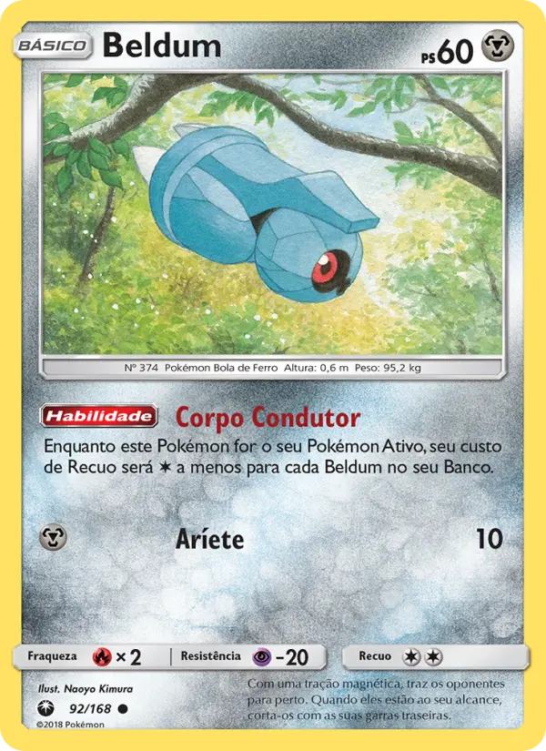 Carta Beldum, número 92/168 da coleção Tempestade Celestial