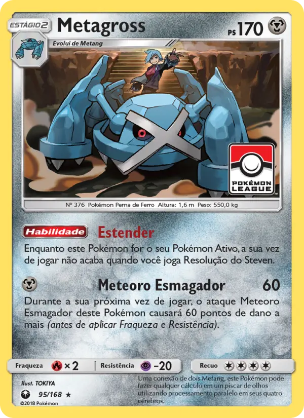 Carta Metagross, número 95/168 da coleção Tempestade Celestial